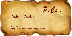Pajer Csaba névjegykártya