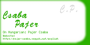 csaba pajer business card